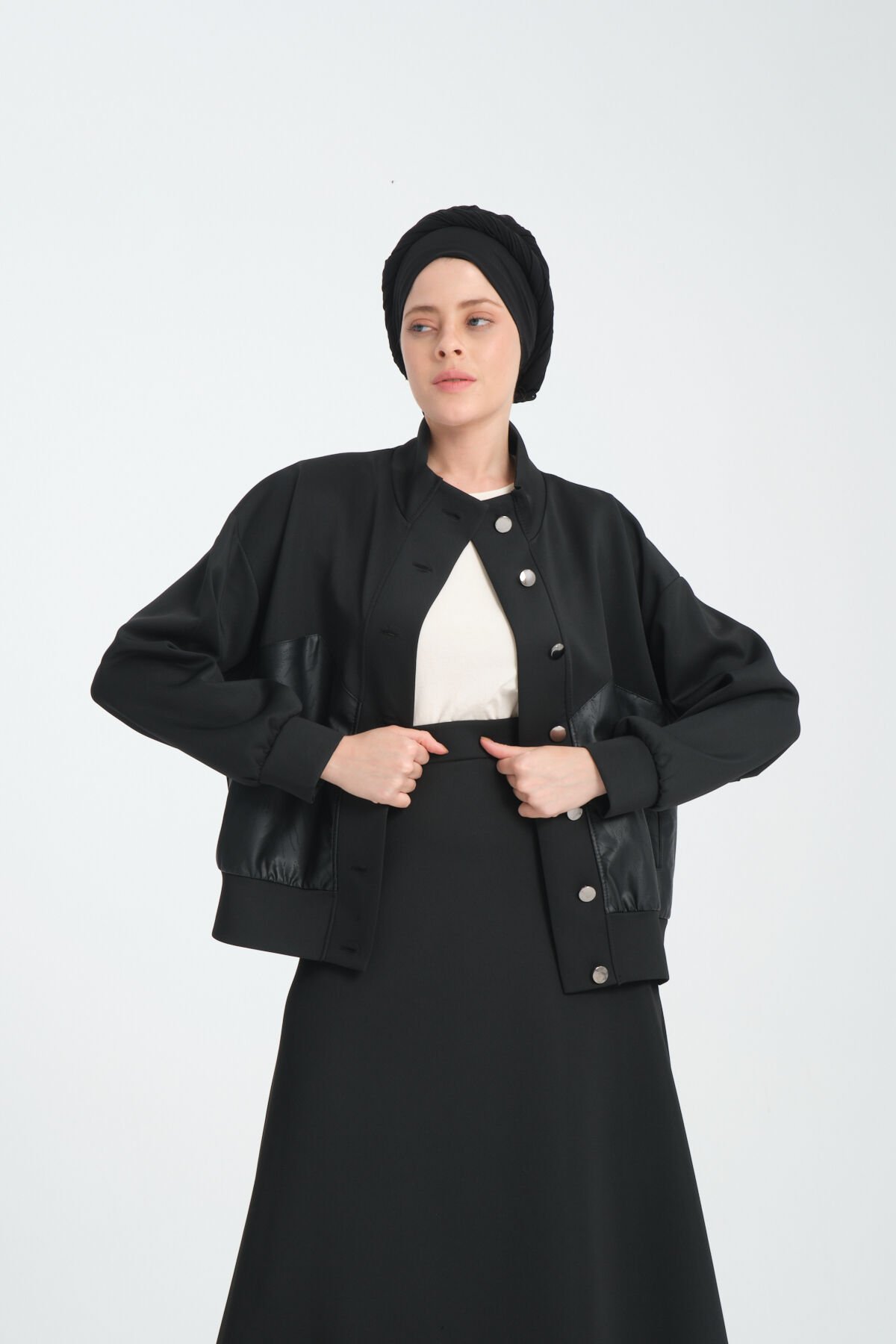 Kübra Saten  Etek -Siyah 40 - Siyah
